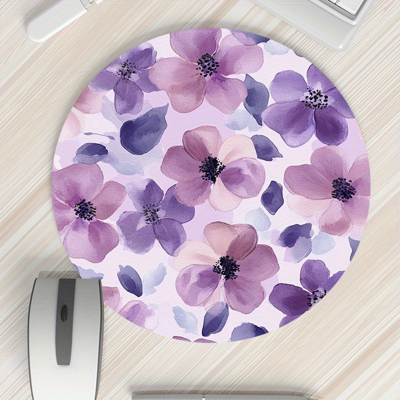1pc Purple Floral Round Mouse  - Tradescantia Purple 리뷰 및 가격