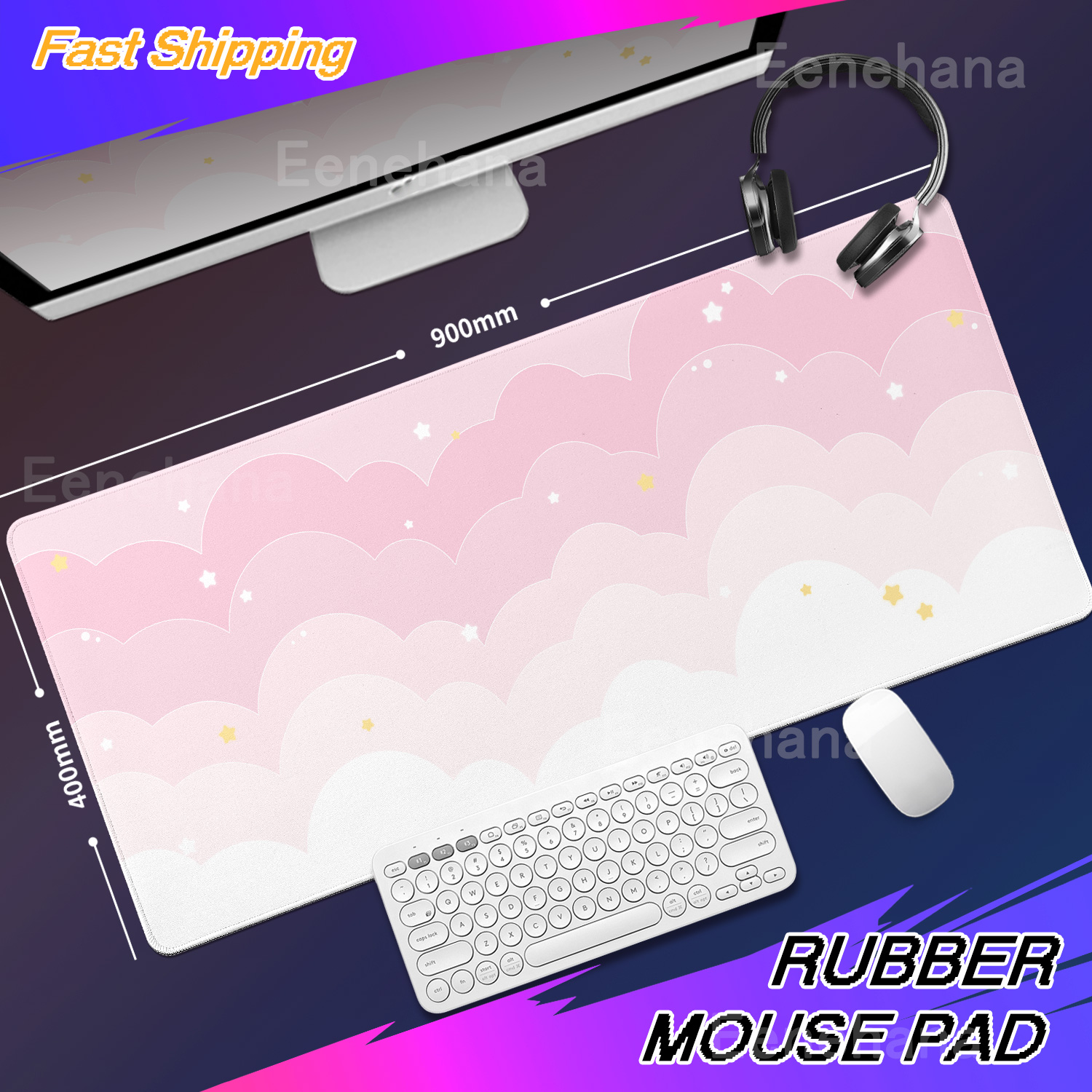 Light Blue Pink Clouds Desk Ma - Tradescantia Purple 리뷰 및 가격